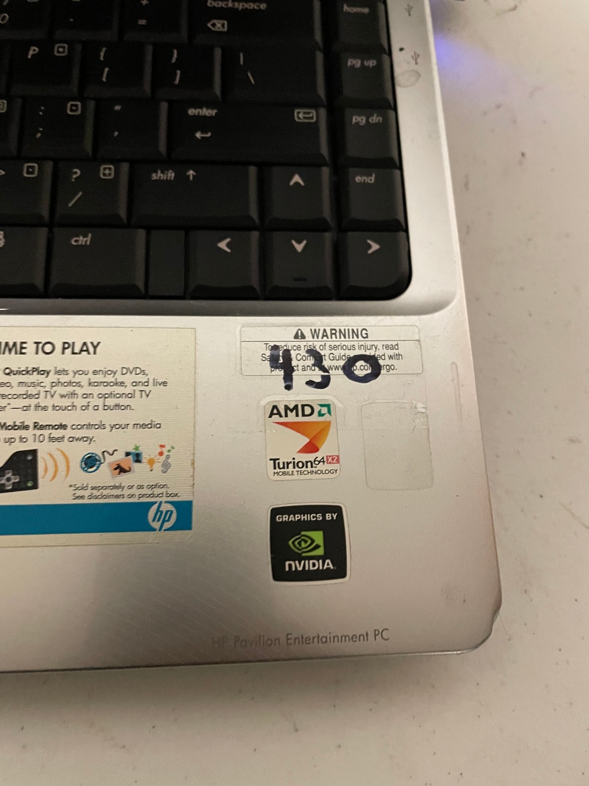 HP Pavilion Laptop Model DV2000 For Parts Only