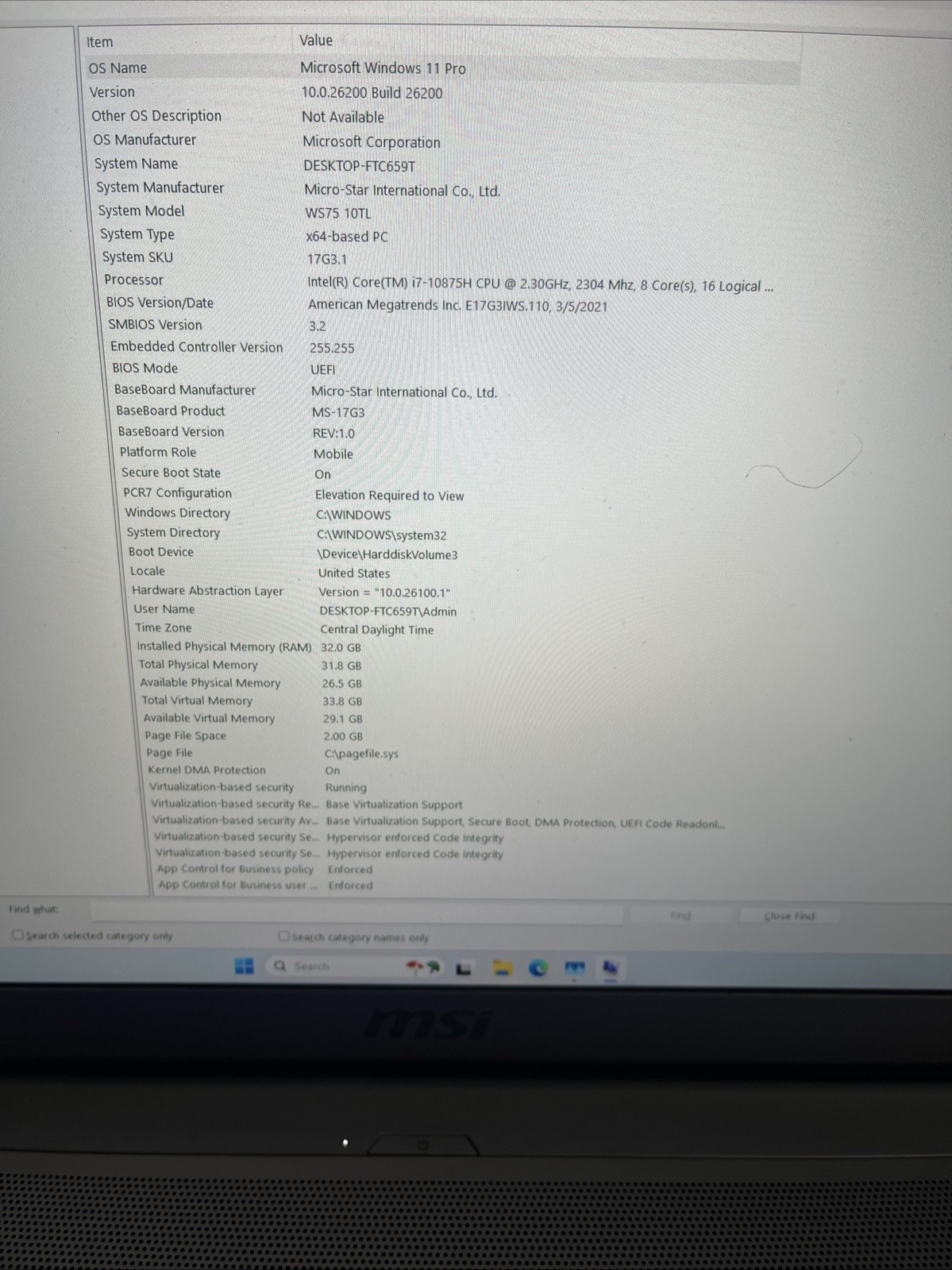 MSI WS75 10TL 17.3″ i7-10875H 32GB RAM RTX 4000 TWO 1TB NVMe W11 Pro+AC ADAPTER