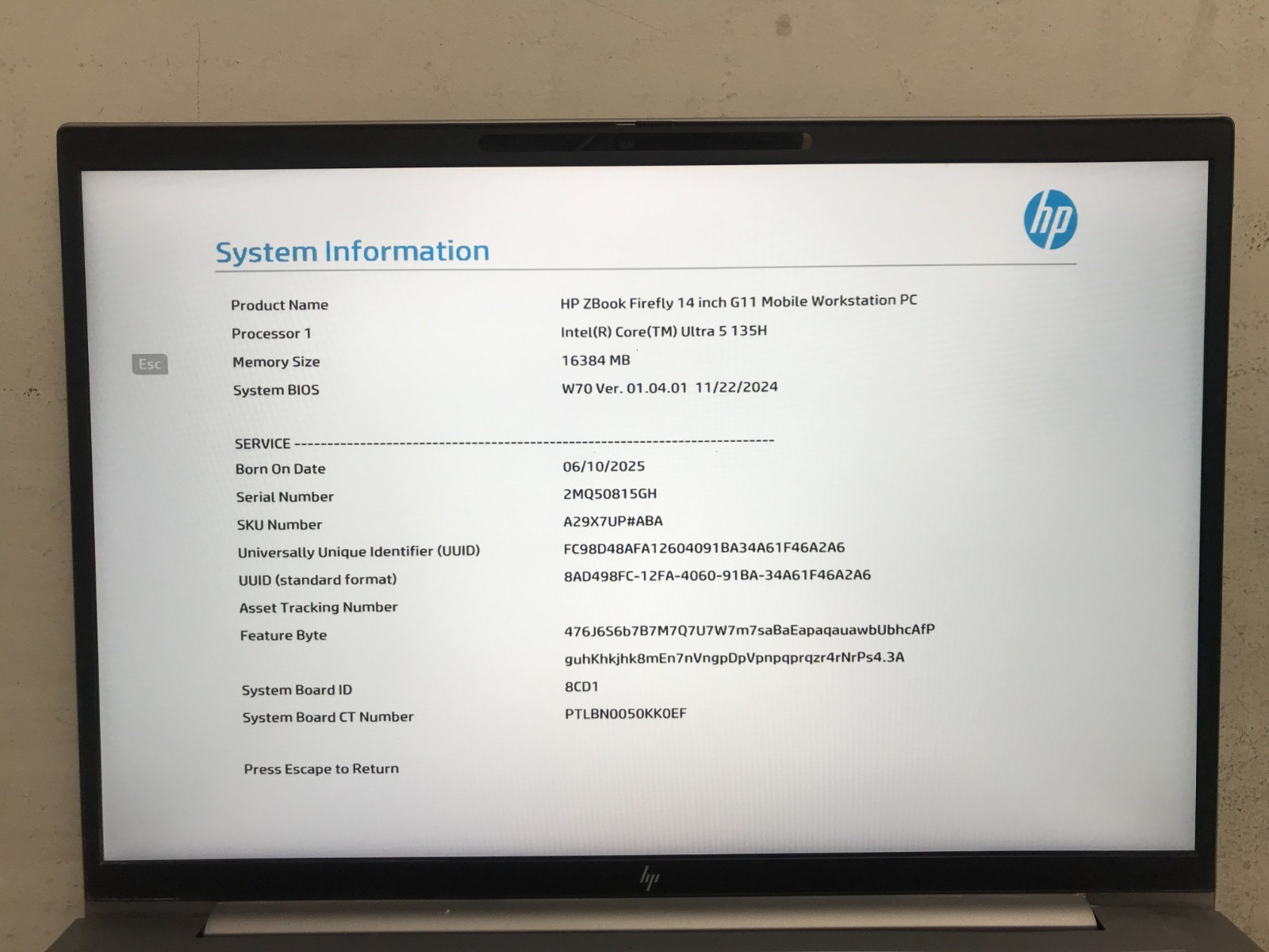 Lot Of 4 / HP ZBook Firefly 14 G11 / Intel Core Ultra 5 135H / No RAM / No SSD