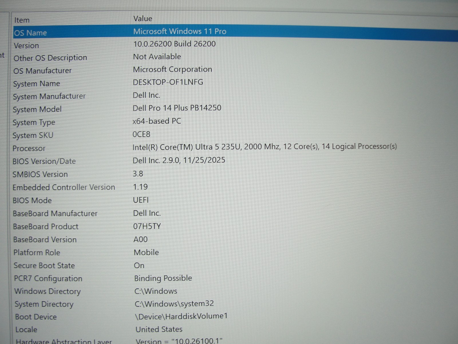 Dell Pro 13 Plus PB14250 13″WUXGA Ultra 5 235U 2.0GHz 16GB RAM 512GB WRTY 06/29