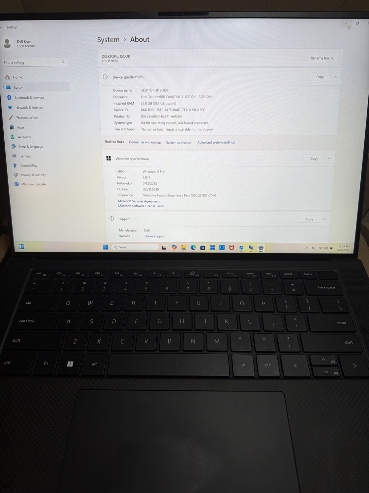 Dell XPS 15 9520 Intel Core i7-12700H 32GB RAM 1TB SSD