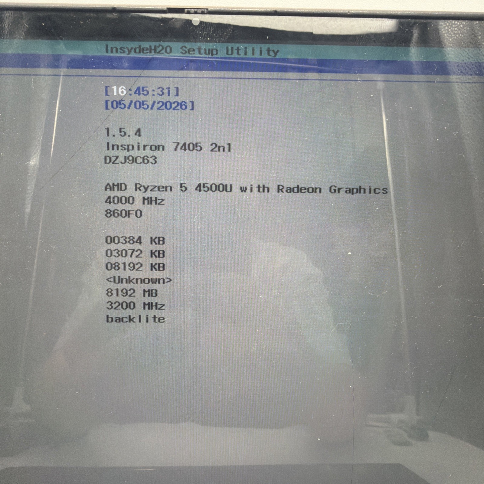 Broken Dell Inspiron 7405 2 in 1 P126G 14″ Ryzen 5 4500U 8GB RAM NO SSD Read L61
