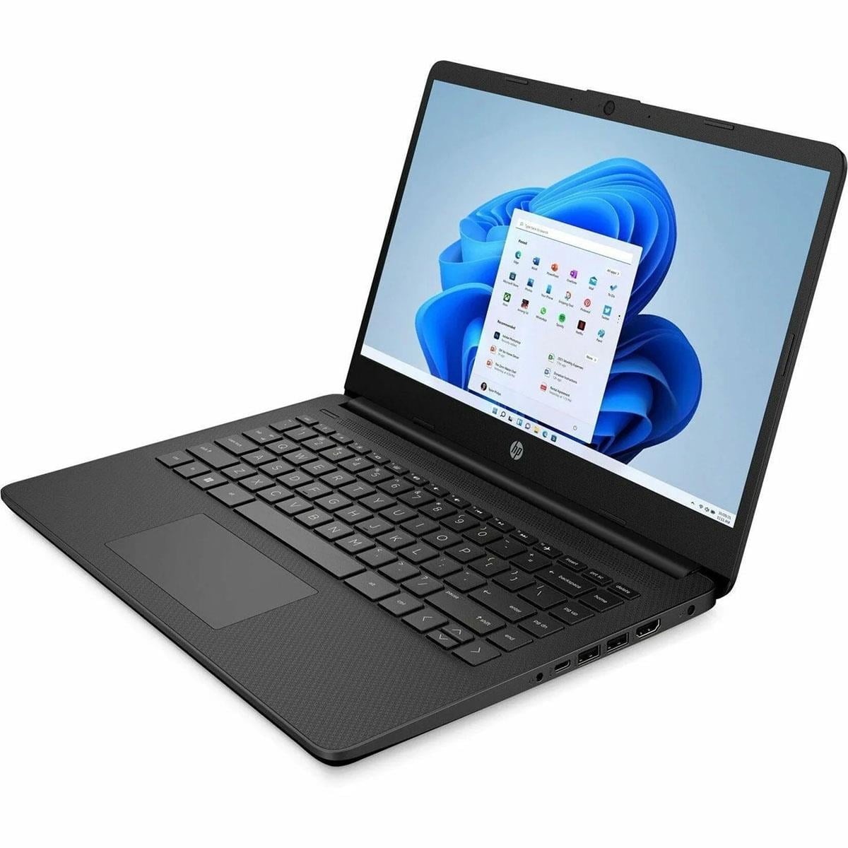 Open box HP 14 inch Laptop, Intel Celeron N4500, Jet Black,(No original box)