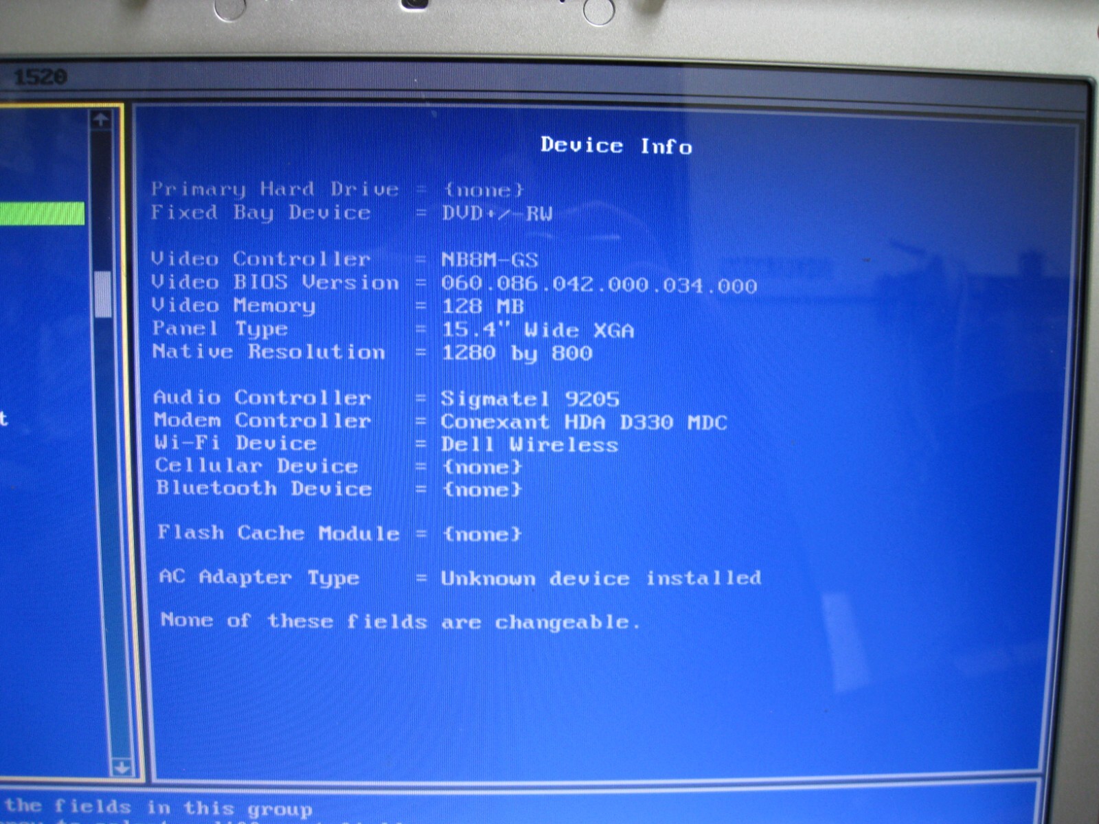 Dell Inspiron laptop computer 1520 1.5GHz 2GB Ram DVD/RW NO HDD