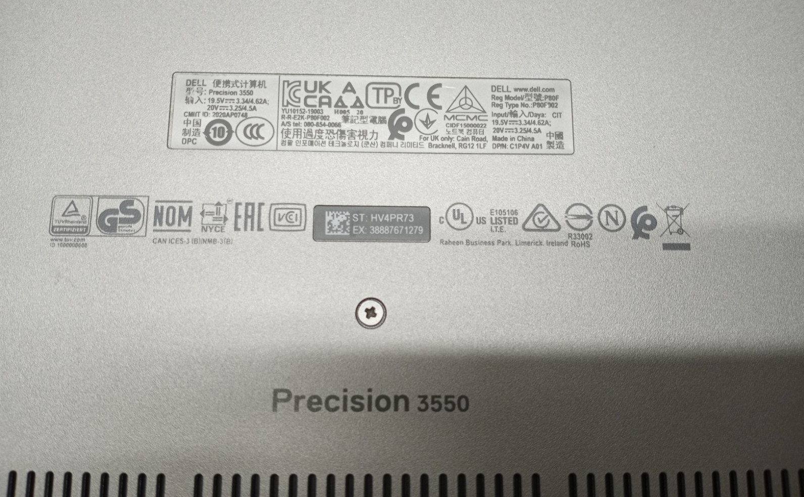 Dell Precision 3550 15.6″FHD i5-10210u@1.60GHz 8GB RAM 256GB NVMe No OS MC498*!