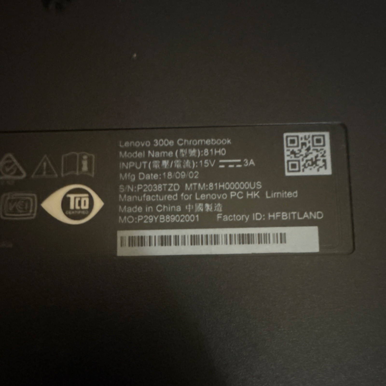 Lenovo 300e Chromebook Laptop Chrome OS 11.6″ 2018 Black Wi-Fi Bluetooth