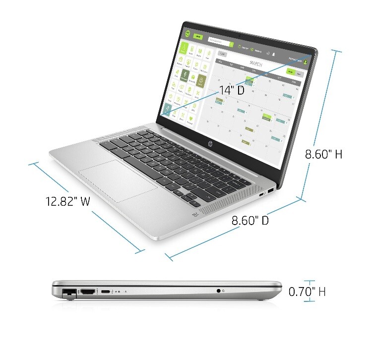 HP 14″ Intel Pentium 4GB/64GB Chromebook – Silver – 14a-na0031wm