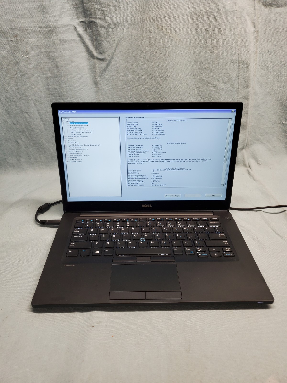 Dell Latitude 7480 i7 7600U 2.80GHz/ 16GB/ NO SSD 2560×1440 Touch #2806