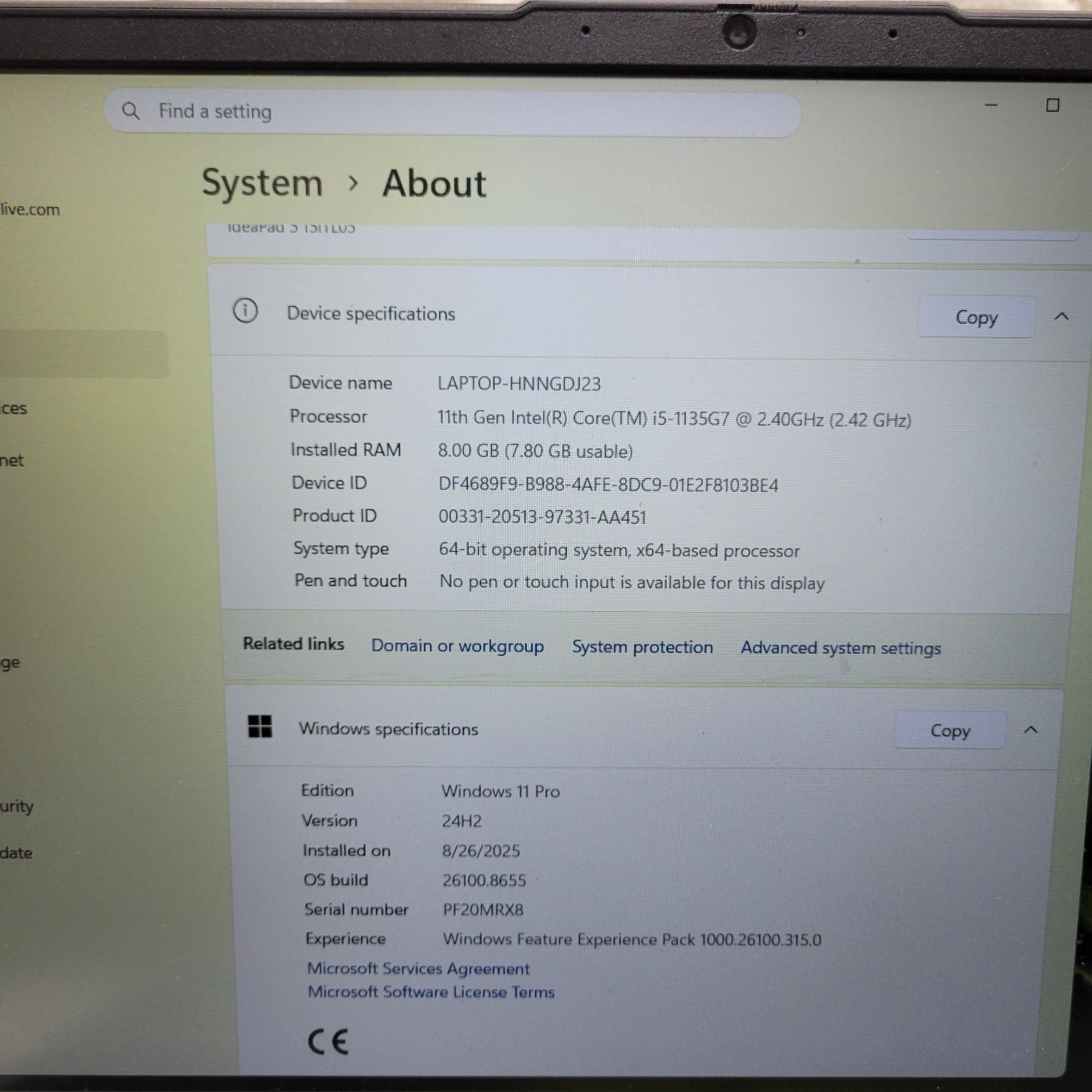 Lenovo IdeaPad 3 15ITL6 15.6″ i5-1135G7 2.4GHz 8GB RAM 512GB SSD With AC Win 11