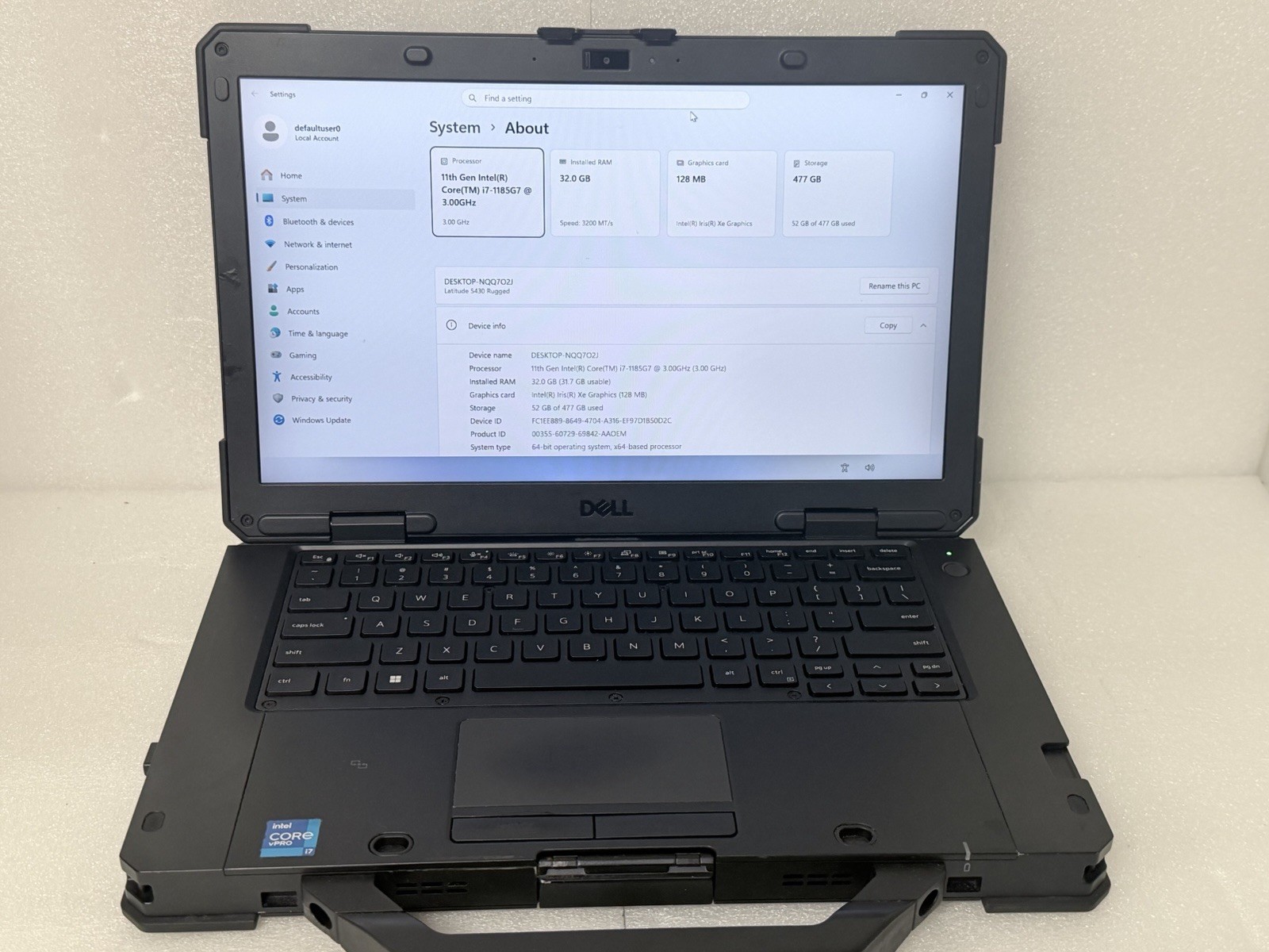 Dell Latitude 5430 Rugged i7-1185G7 – 32GB Ram- 512GB NVMe – Windows 11 Pro
