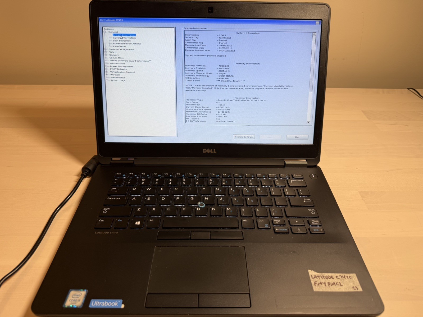 Dell Latitude E7470 Laptop Intel Core i5 6th Gen No HD/OS/AC Adapter
