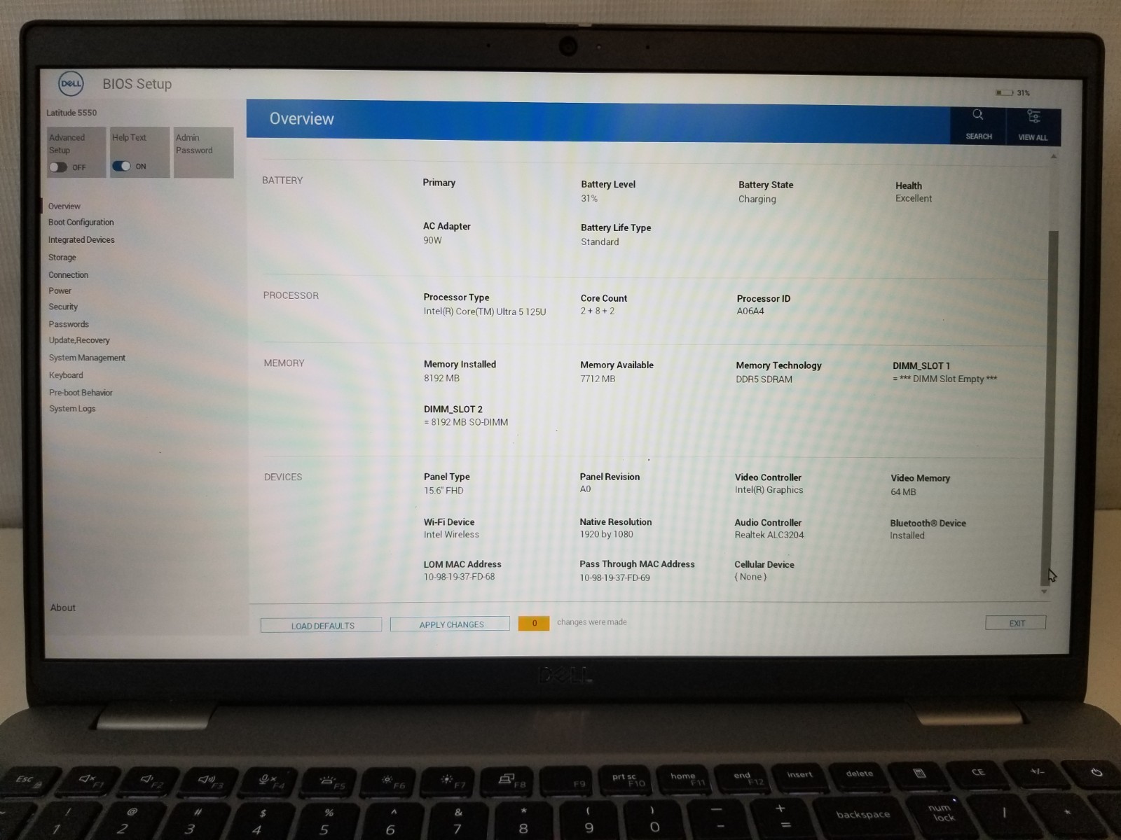 Dell Latitude 5550 / Intel Core Ultra 5 125U / 8GB RAM / No SSD / FREE DELIVERY