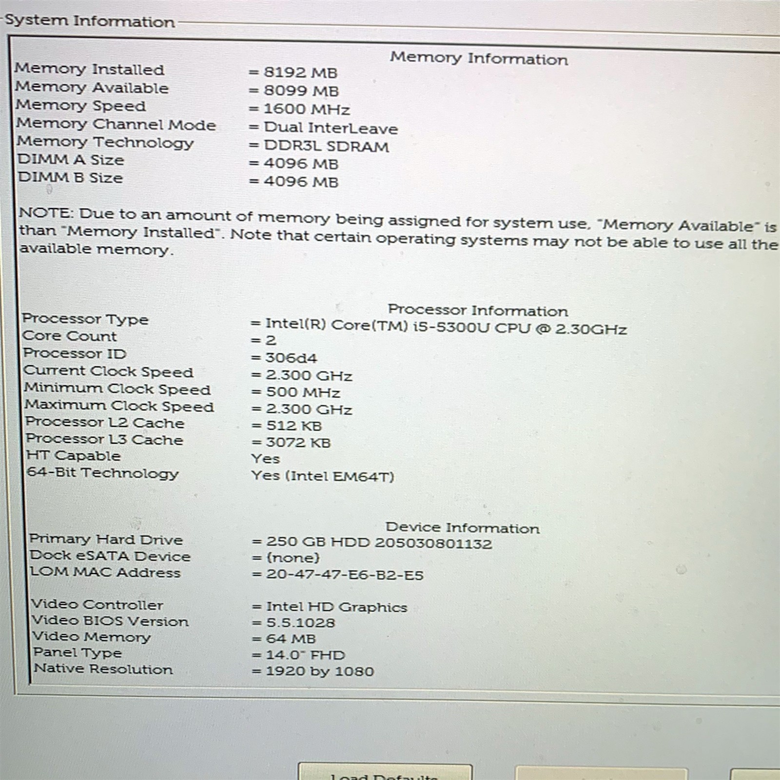 Dell Latitude E7450 14″ FHD Intel i5-5300U 2.30GHz 8GB 240GB SSD Win 10 Fair Con
