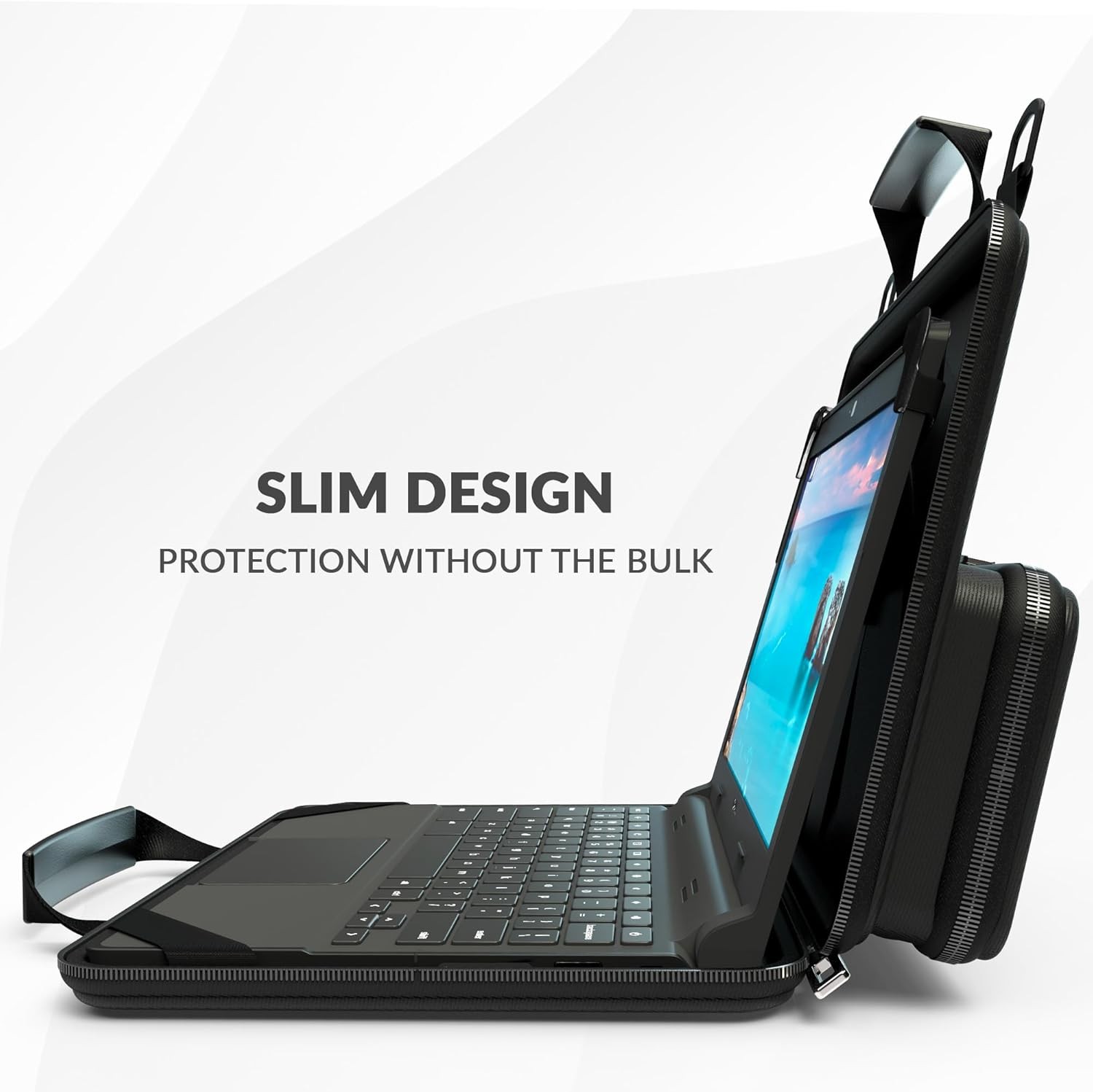 Chromebook Hard Case 11-11.6 Inch with Adjustable Shoulder Strap & Accessory Pou