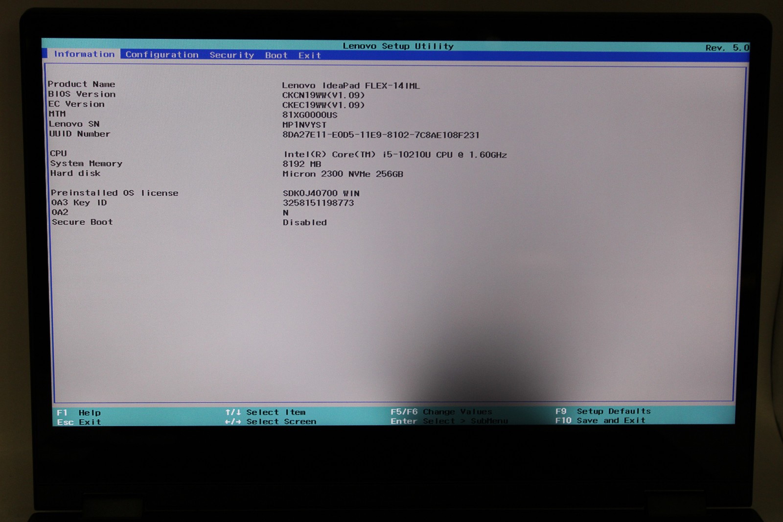 Lenovo IdeaPad Flex 14IML 2in1 Touch _ i5-10210U _ 8GB / 256GB _ No OS *READ