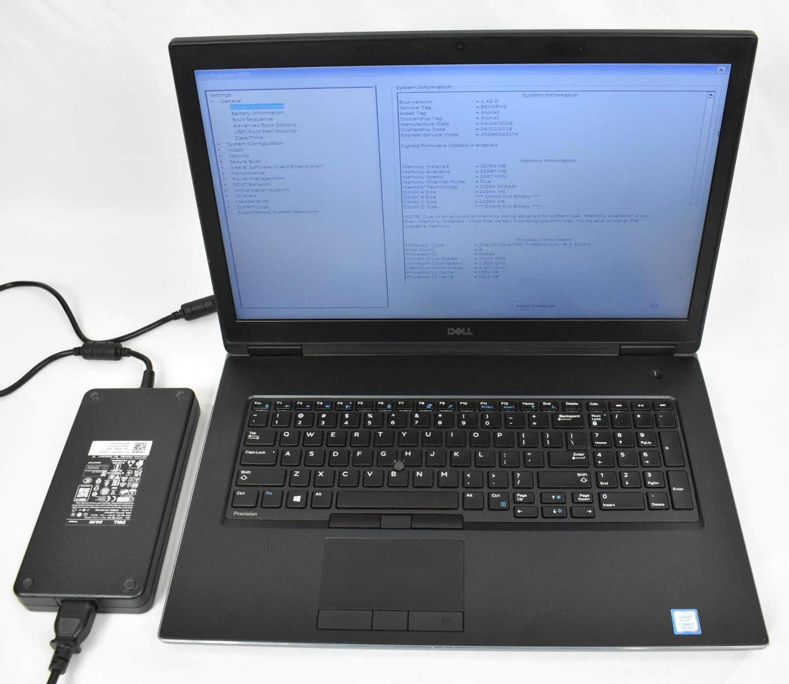 Dell Precision 7730 i7-8850H 2.6GHz 32GB 256GB SSD No OS 17.3″ Quadro P3200