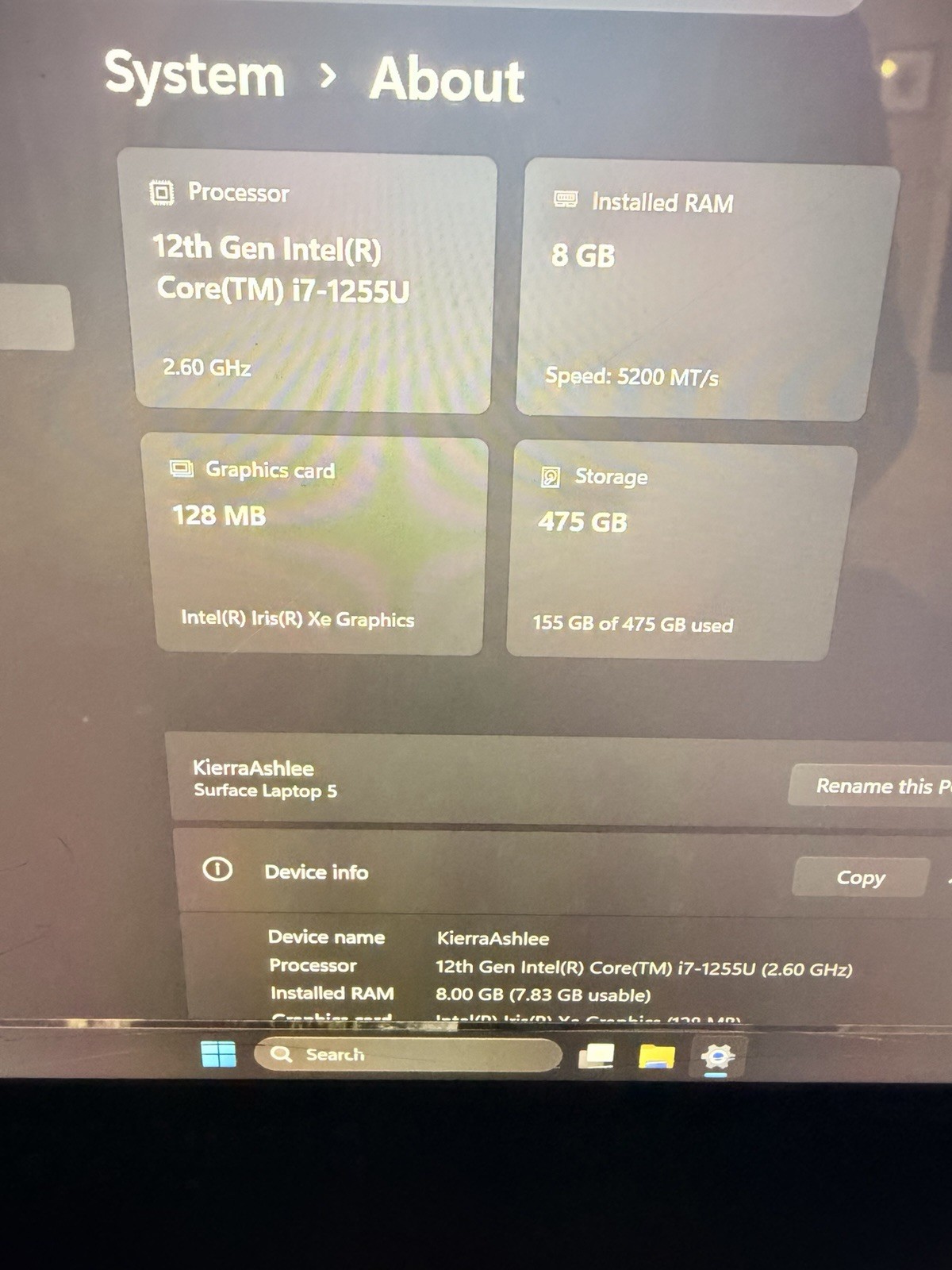 Microsoft Surface Laptop 5 13.5″ Touch i7-1255U 8GB 475GB SSD Black