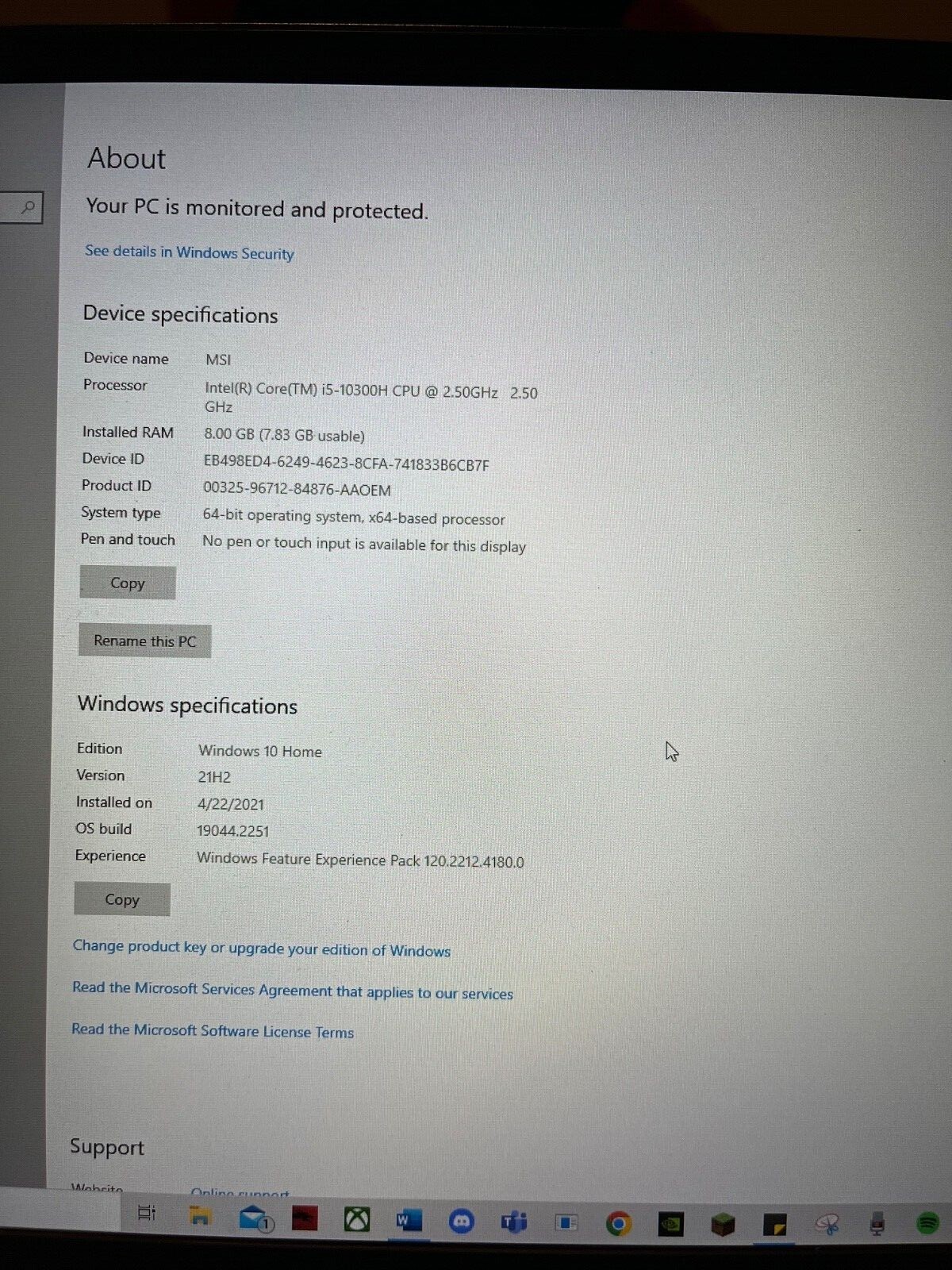 MSI GF63 Thin 10SCXR-222 15.6” (256GB SSD, Intel Core i5 10th Gen., 4.50GHz,…