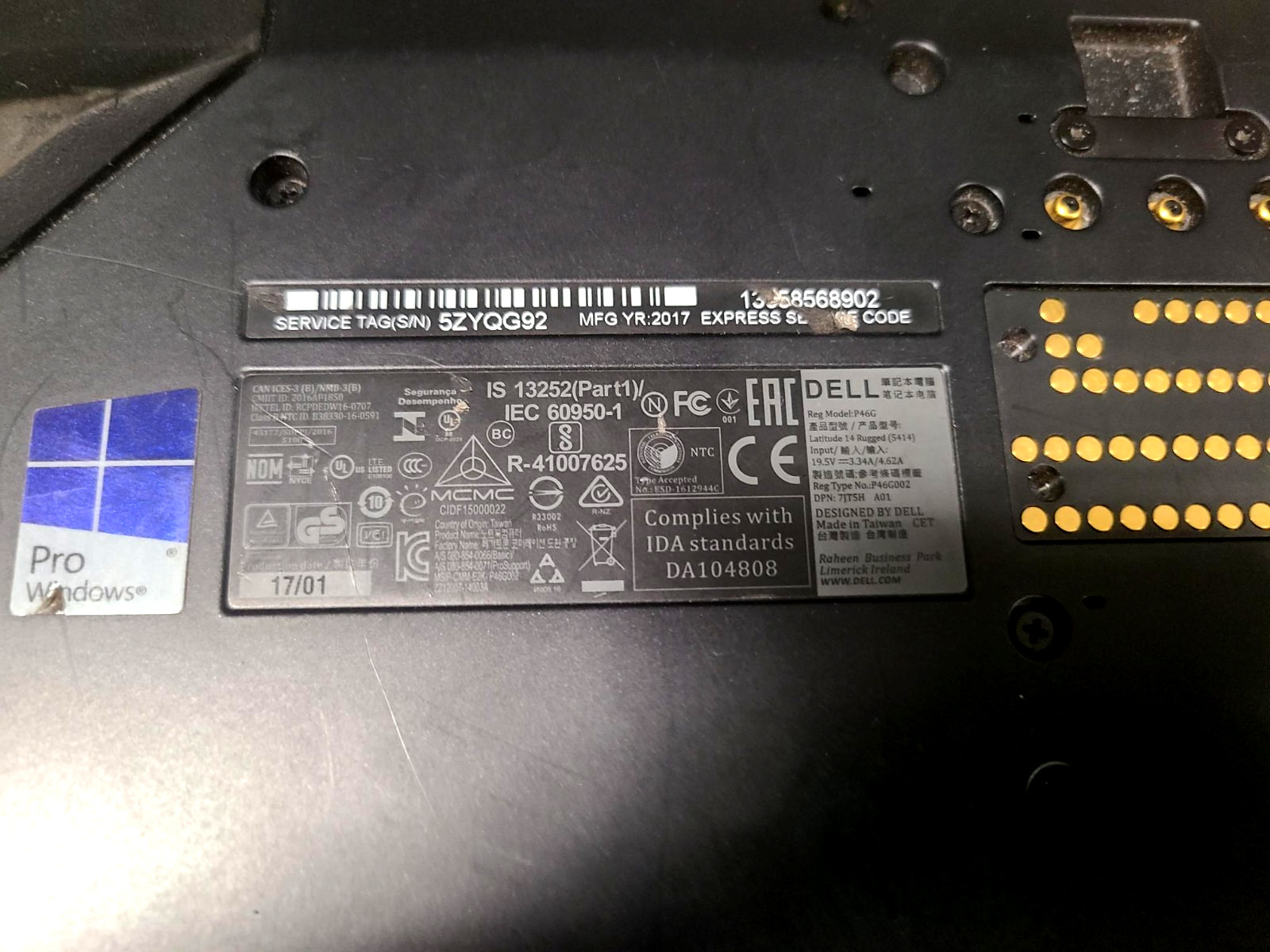 DELL Latitude 5414 Rugged 14″ FHD I5-6300U 512GB 4GB W10P Backlit DVD wifi/BT