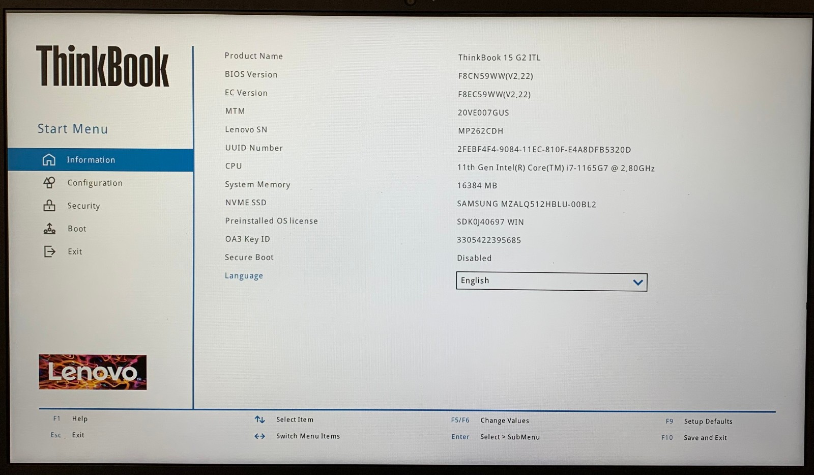 Lenovo ThinkBook 15 G2 ITL 15.6″ Laptop i7-1165G7 16GB RAM 512GB NVMe, As Is