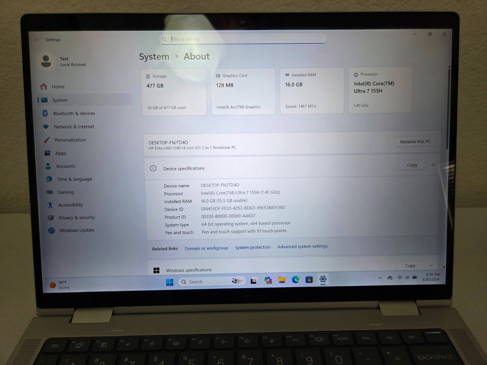 HP Elite x360 1040 G11 14″ – Ultra 7 155H, 16GB RAM, 512GB SSD, WARRANTY