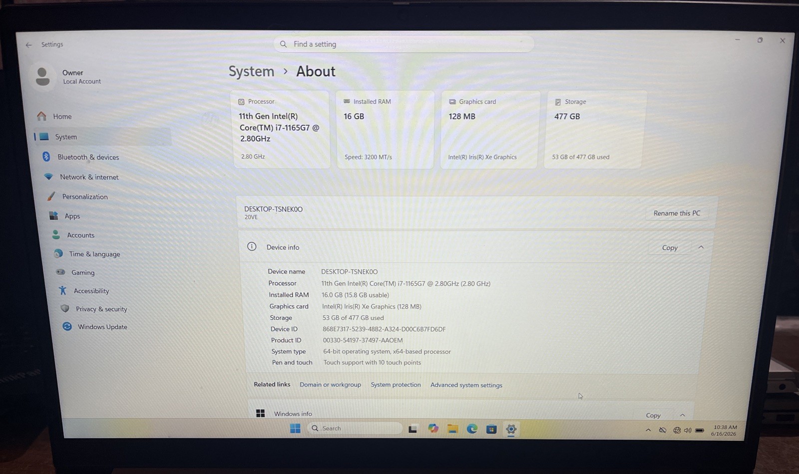 Lenovo ThinkBook 15 G2 ITL i7-1165G7@2.8GHz, 16GB RAM, 512GB M2, W11P *READ*