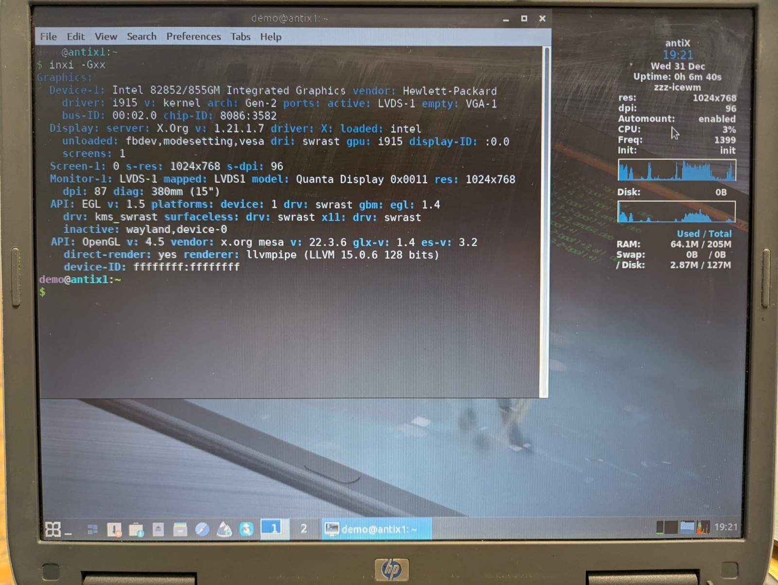 HP Compaq nx9020 Intel Celeron M 1.4, 256Mb RAM