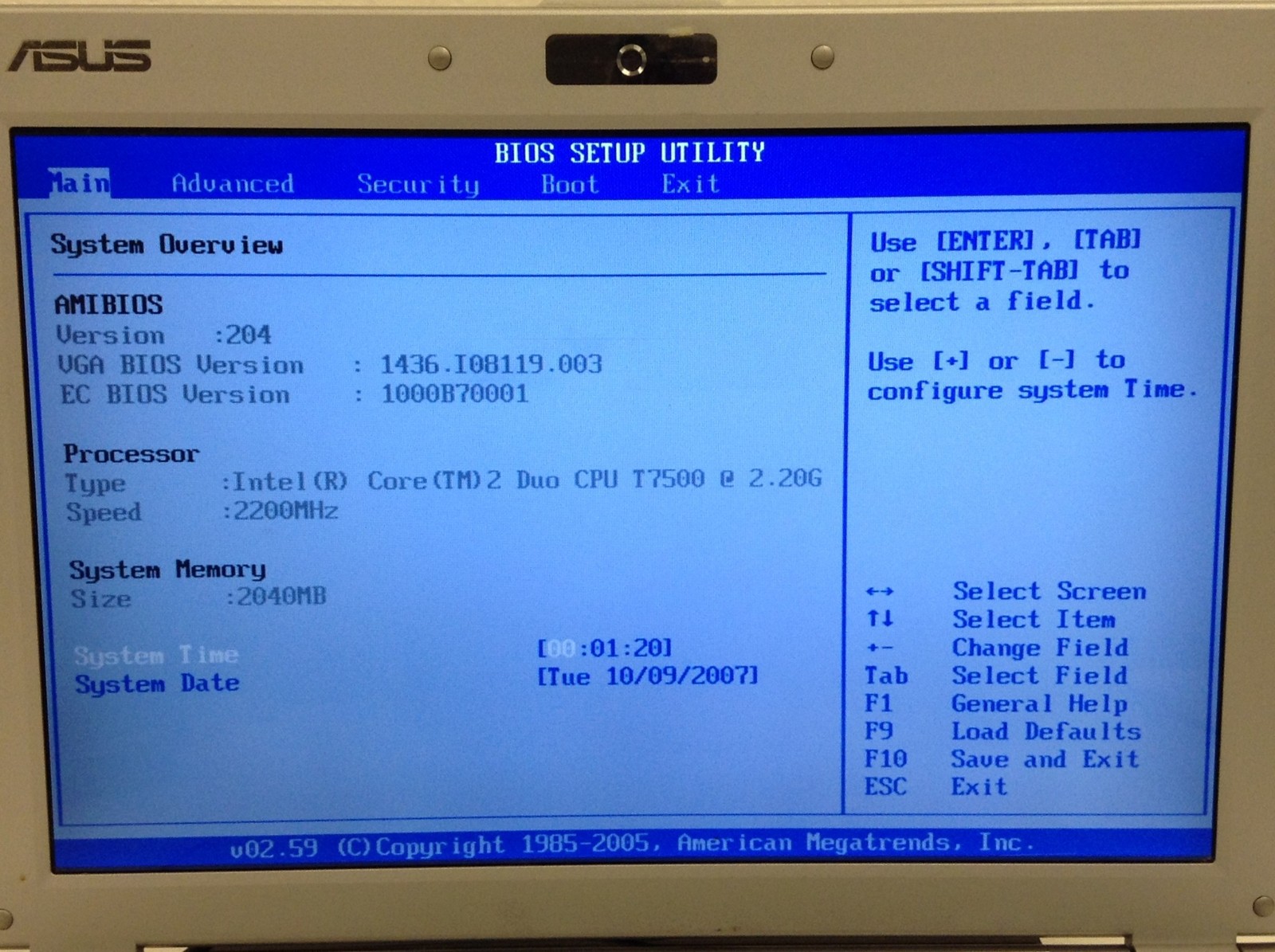 ASUS U6E Laptop 12″ Core 2 Duo T7500 2.20GHz 2GB Ram, NO HDD, WORKING FREE SHIP