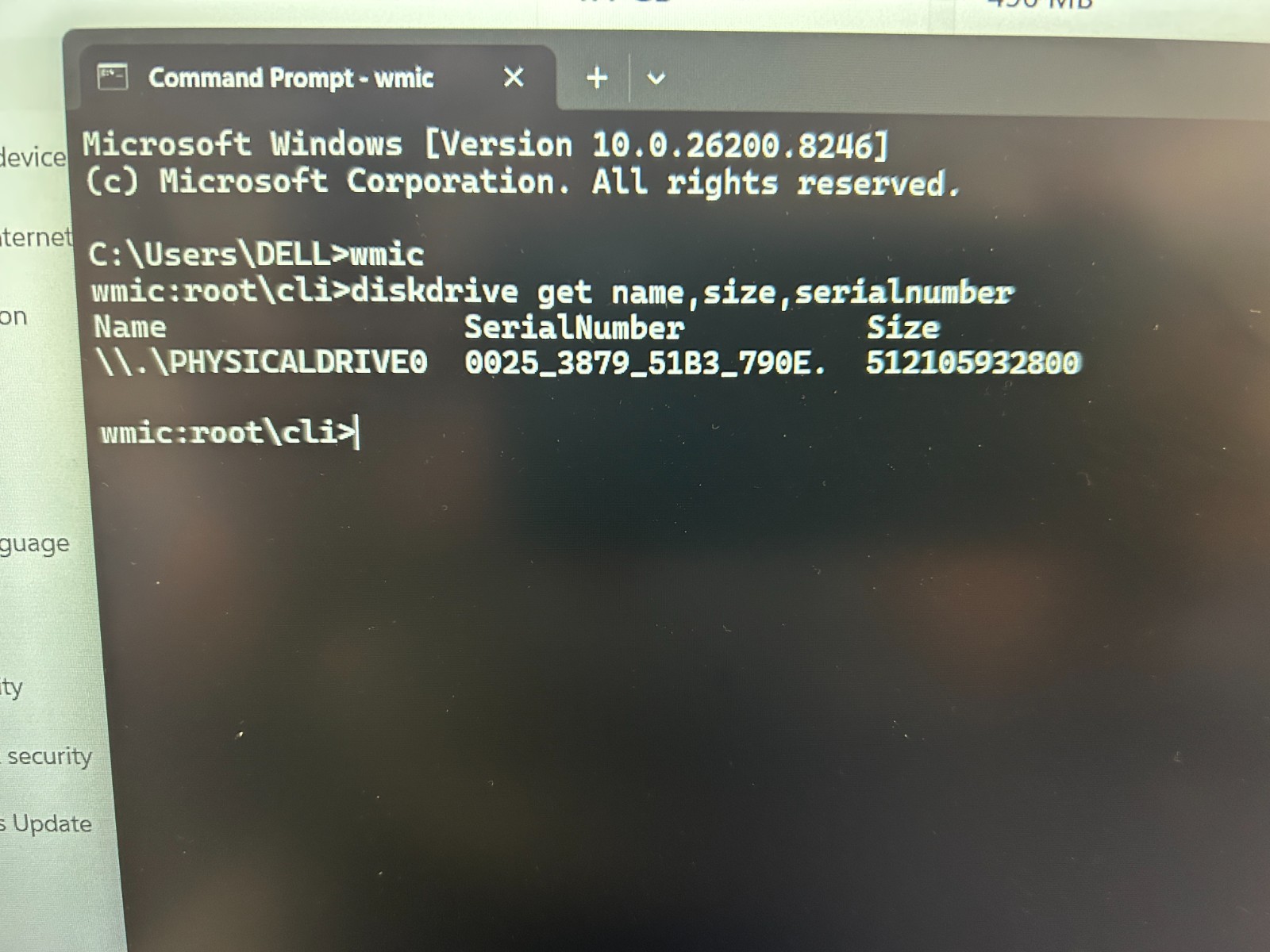 DELL 15 DC15255 G8MK9, AMD Ryzen 7 7730U, 2.00 GHz, 16 GB RAM, 512 GB NVMe SSD