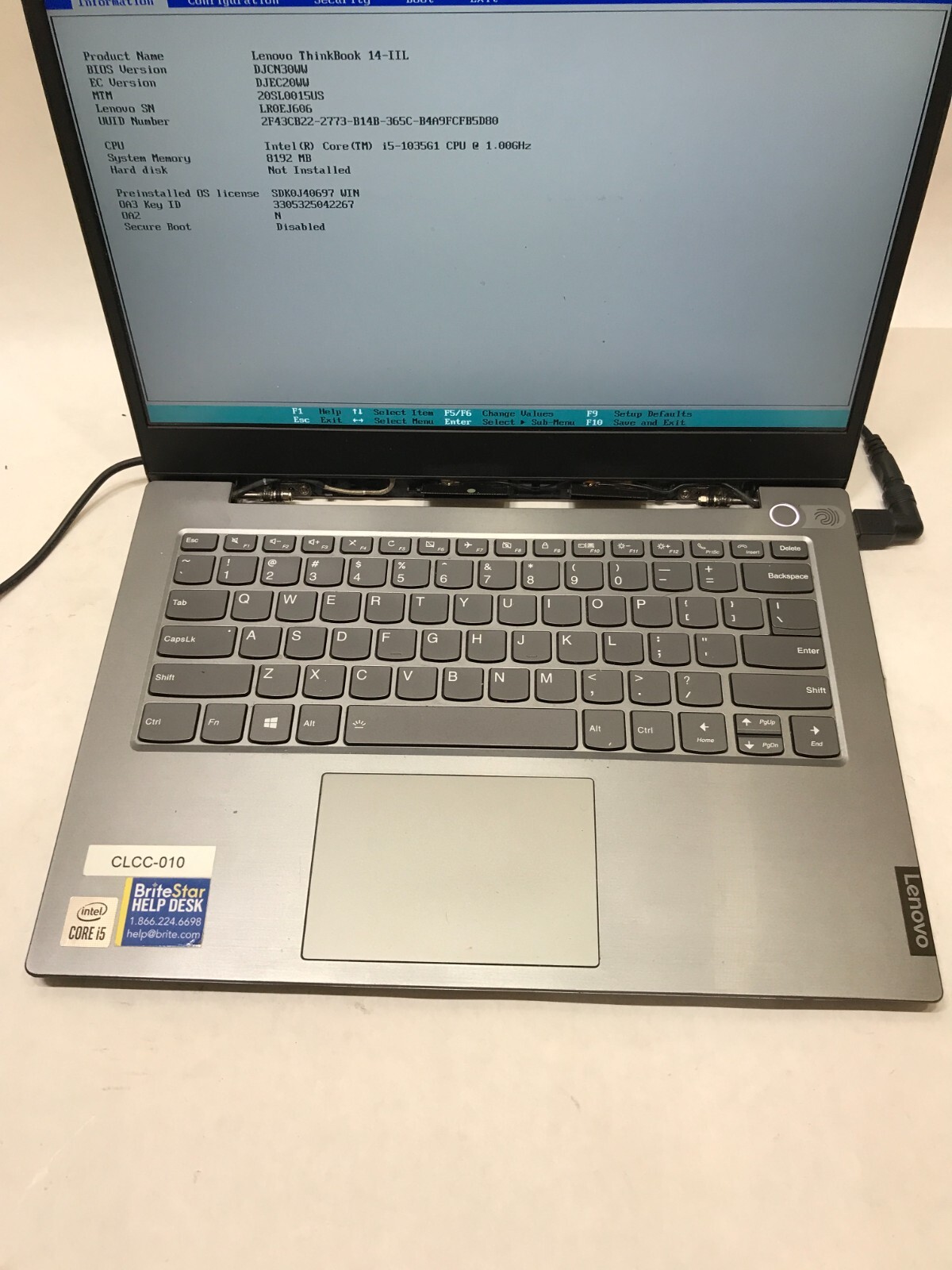 Lenovo ThinkBook 14-ITL 14″ Intel Core i5-1035G1 8GB RAM NO SSD/OS Read Desc -DW