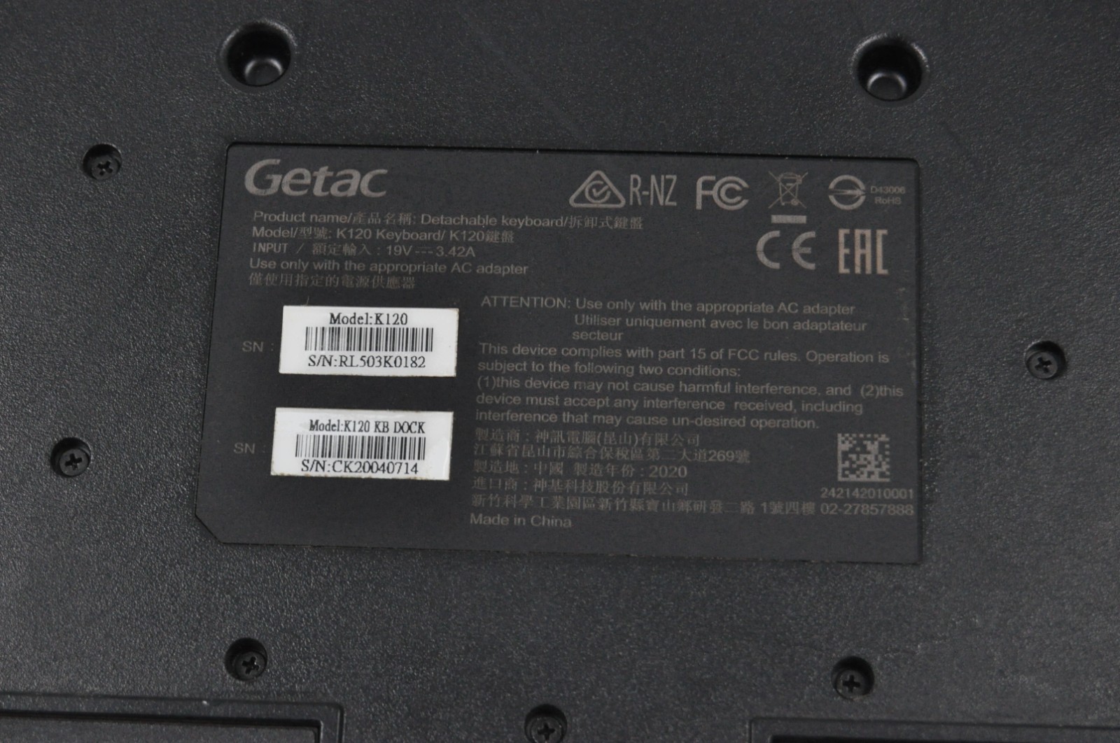 Getac K120 Rugged Tablet Laptop Intel Core i5-8350U 16GB RAM 500GB SSD #1510