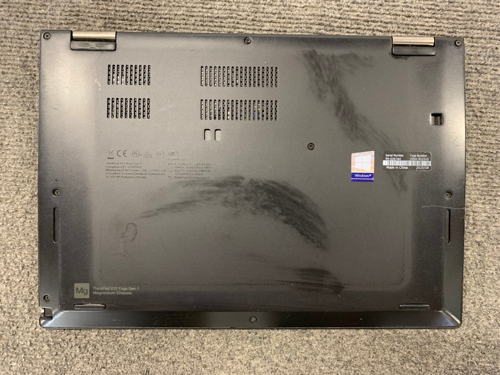 Lenovo ThinkPad X13 Yoga Gen 1 13.3″ 2-in-1 i5-10th 8GB No Storage Boots to BIOS