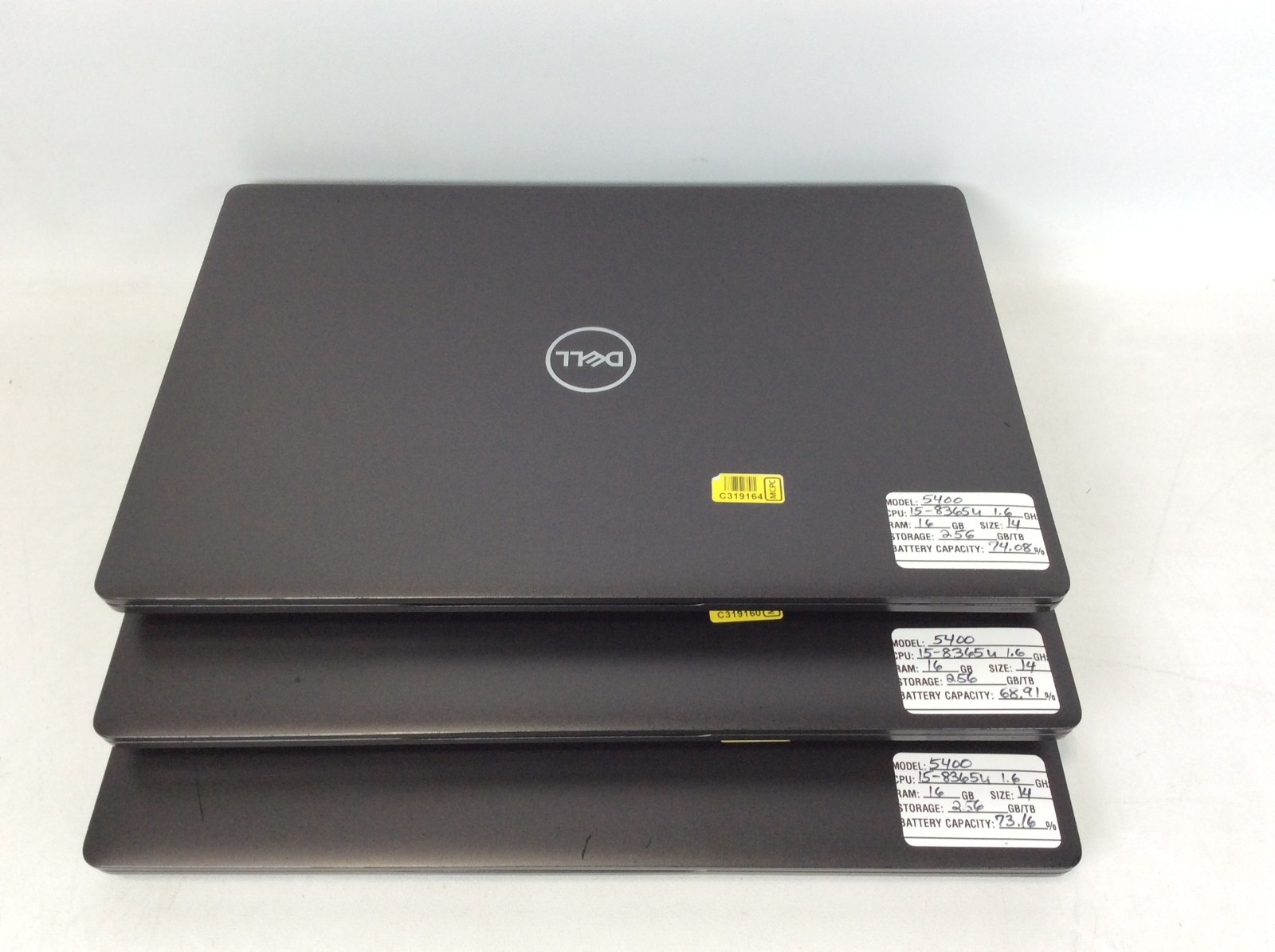 x3 Dell Latitude 5400 i5-8365U 1.6GHz 16GB 256GB SSD 14″ +Power Adapters