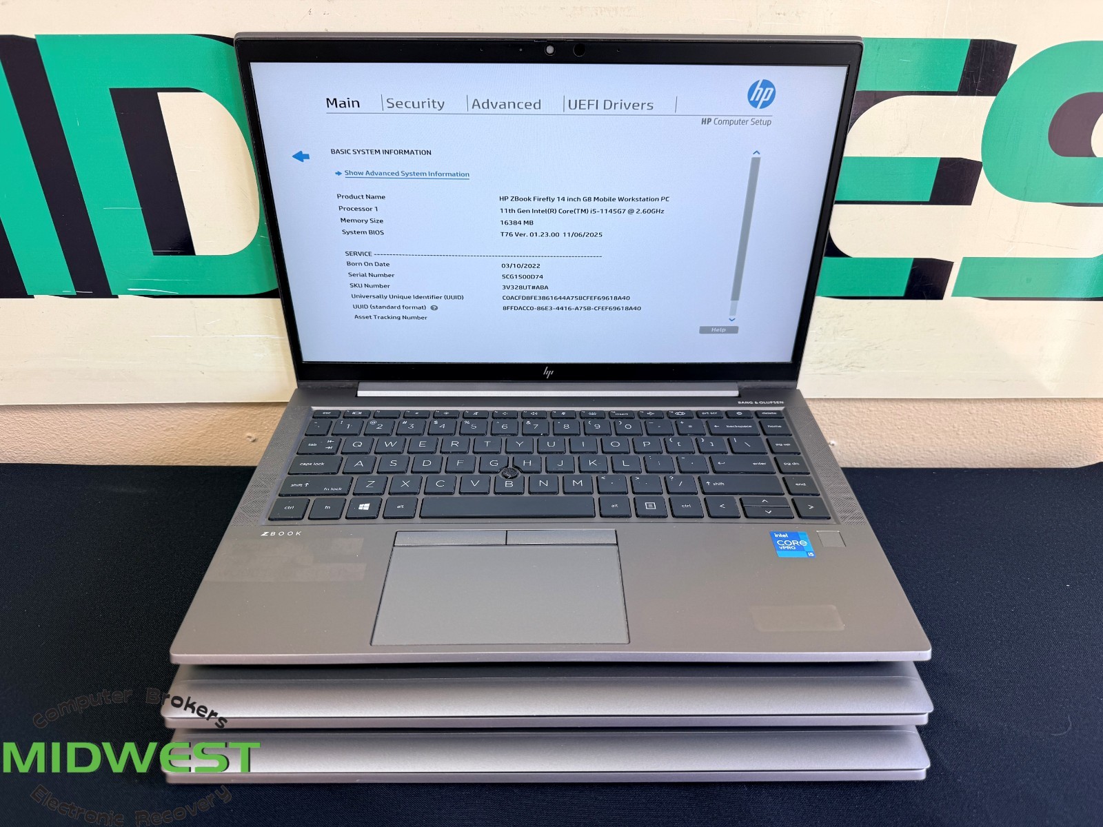 (Lot of 3) HP ZBook Firefly 14 G8 i5-1145G7 2.6GHz 16GB 256GB SSD