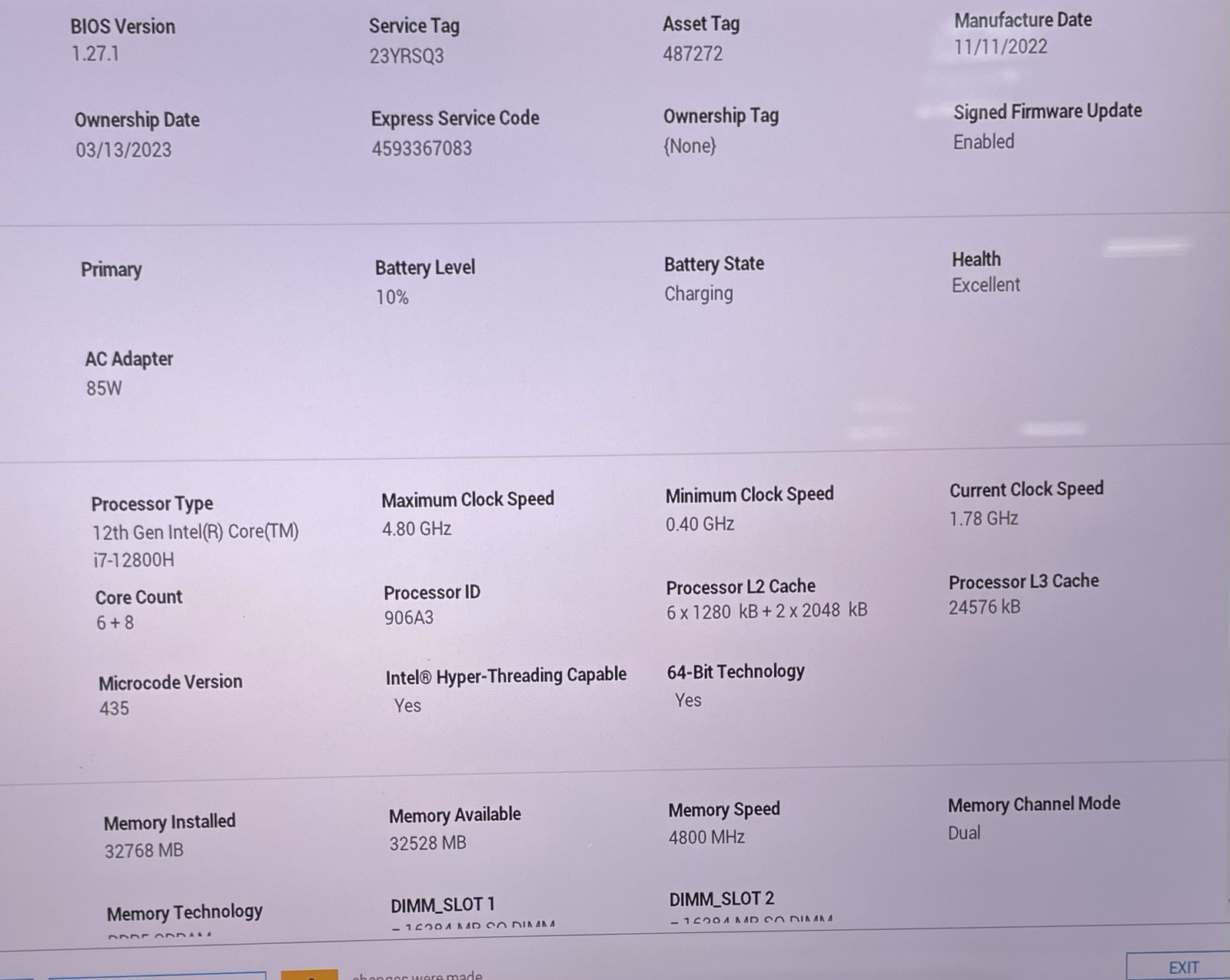 DELL PRECISION 5570 15″ i7-12800H 32GB RAM 1TB SSD–GRADE C LOW BATTERY HEALTH