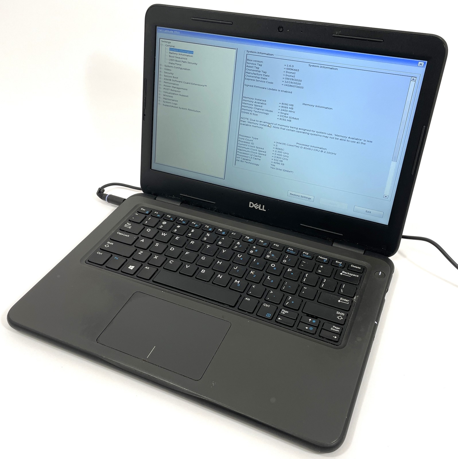 Dell Latitude 3310 Laptop i3-8145U 128GB SSD 8GB RAM – NO OS – Discolored