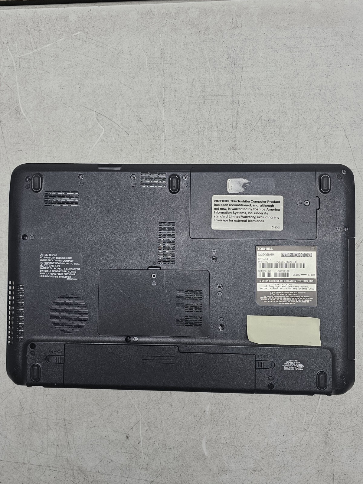 Toshiba Satellite C650-ST6N02 – Pentium B960 – 3GB RAM – NO HDD – Read Desc.