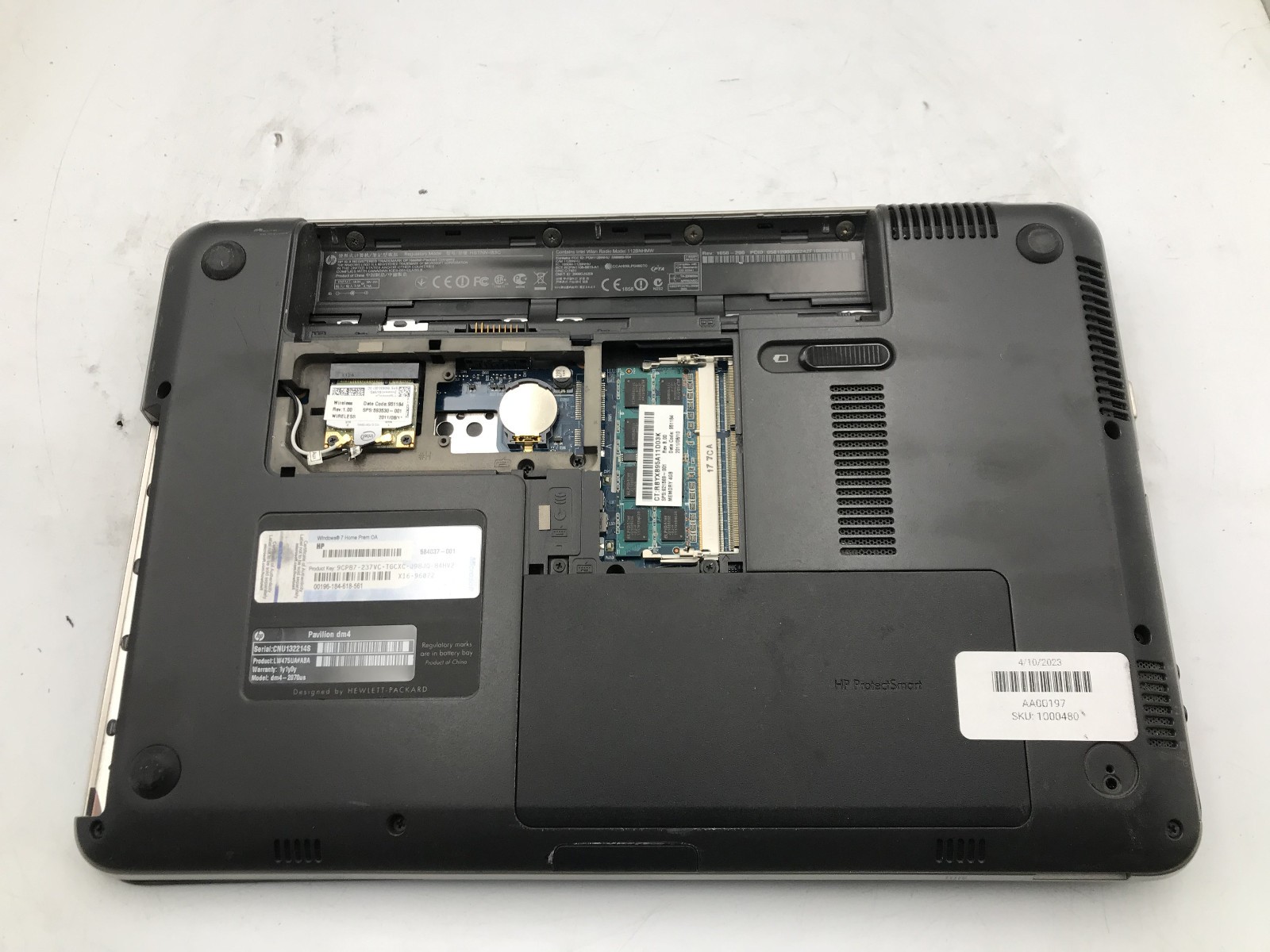 HP PAVILION DM4 2070US – FOR PARTS/BAD LCD – INTEL I5 2ND GEN – 4GB RAM -READ-BB