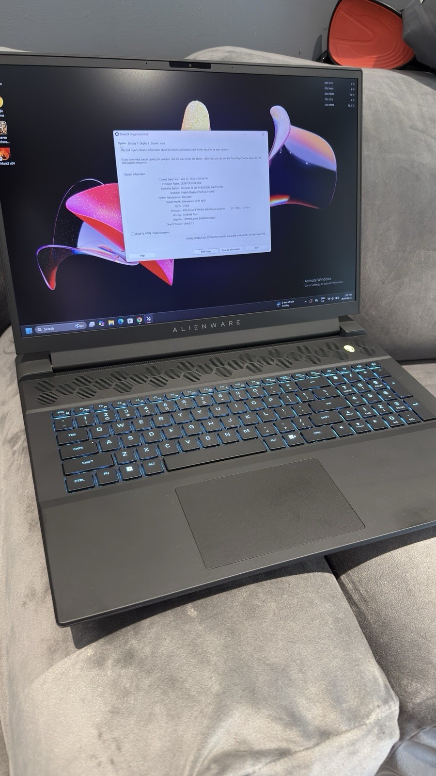 Dell Alienware M18 R1 165hz QHD Ryzen 9 7945HX 16GB 1.5 TB SSD RX 7900M