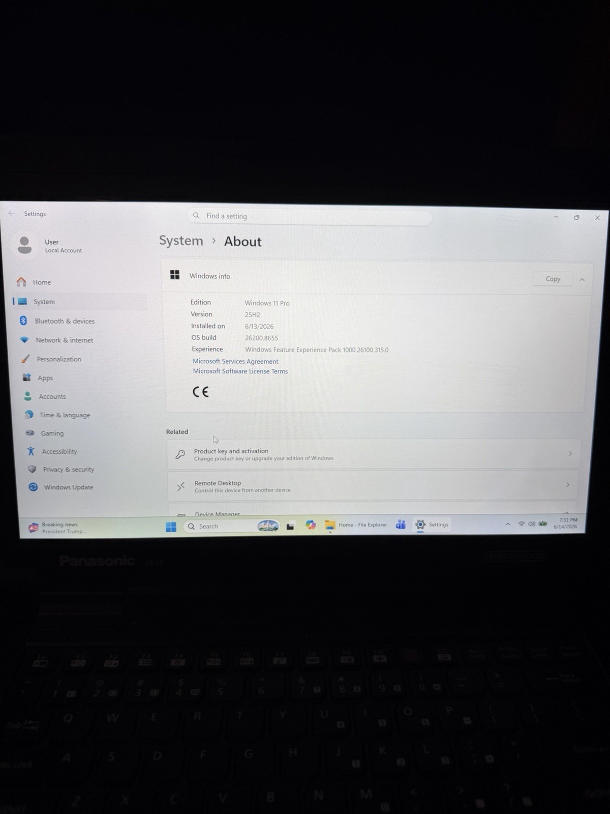Panasonic Toughbook FZ-55 14″ Touch i5-8365U 16GB 512GB SSD Win11 Pro