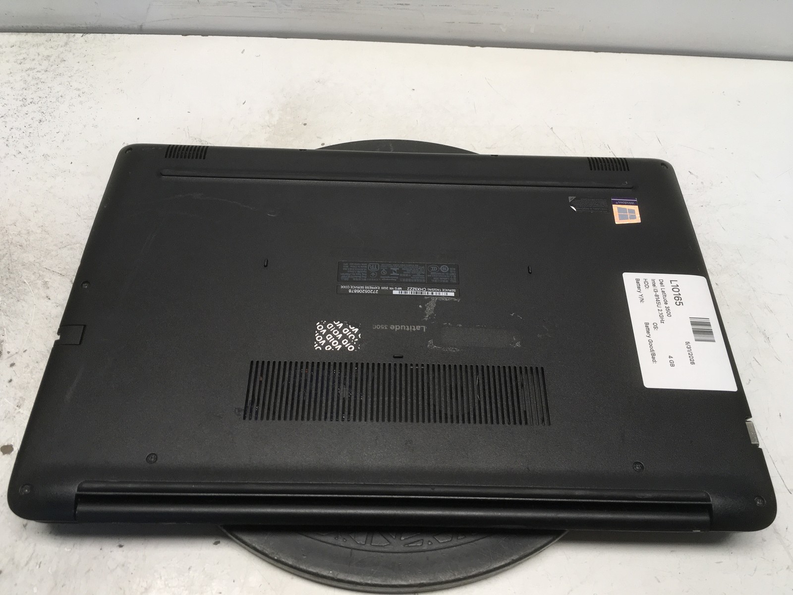 Dell Latitude 3500 Intel i3-8145U 2.1GHz 4 GB NO HDD No Batt