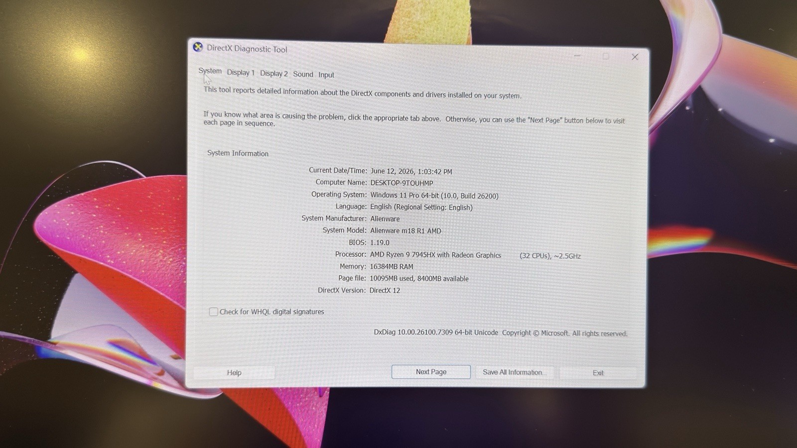 Dell Alienware M18 R1 165hz QHD Ryzen 9 7945HX 16GB 1.5 TB SSD RX 7900M