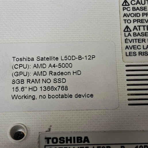 Toshiba Satellite L50D-B-12P Laptop – AMD A4-5000, AMD Radeon HD, 8GB RAM