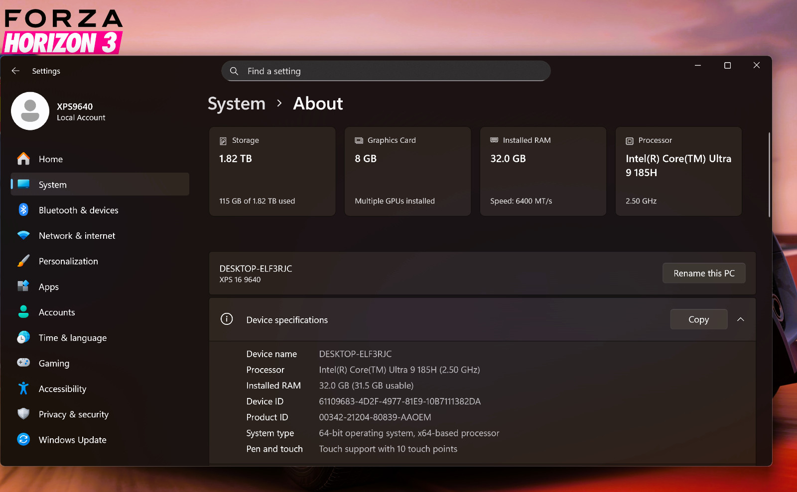 Dell XPS 16 – 9640 OLED ✔Ultra 9 185H ✔2TB 990PRO ✔32GB RAM ✔RTX 4060 8GB