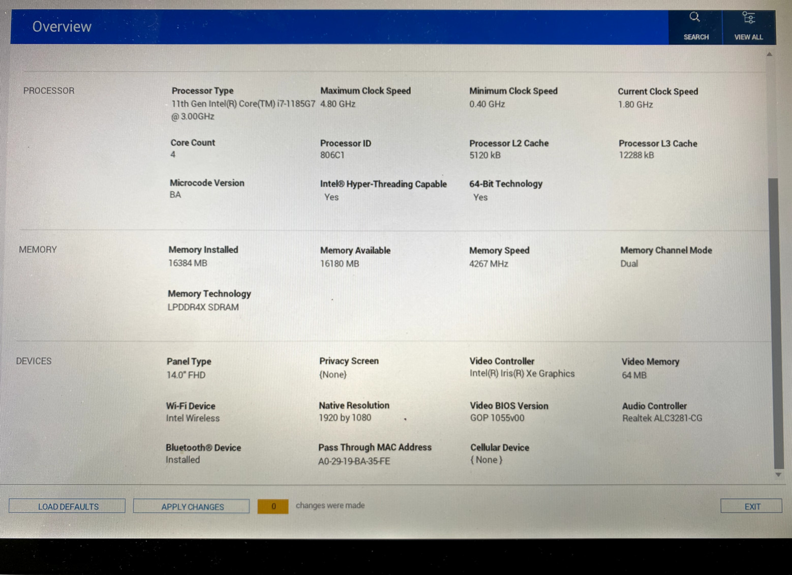 DELL LATITUDE 7420 i7-1185G7 @ 3.00 GHz, 16 GB RAM, Touch Screen, No HDD/OS
