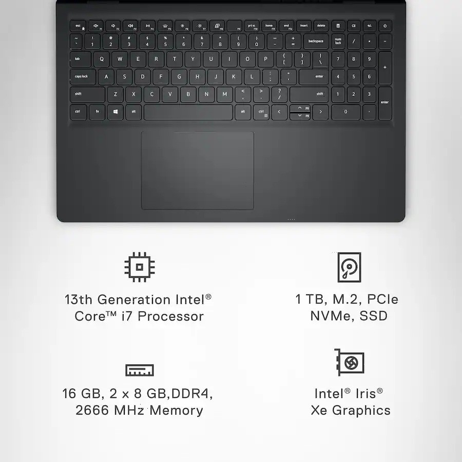 Dell Inspiron 15 3530 15.6″ Intel Core i7-1355U 16GB DDR4 1TB SSD Carbon Black