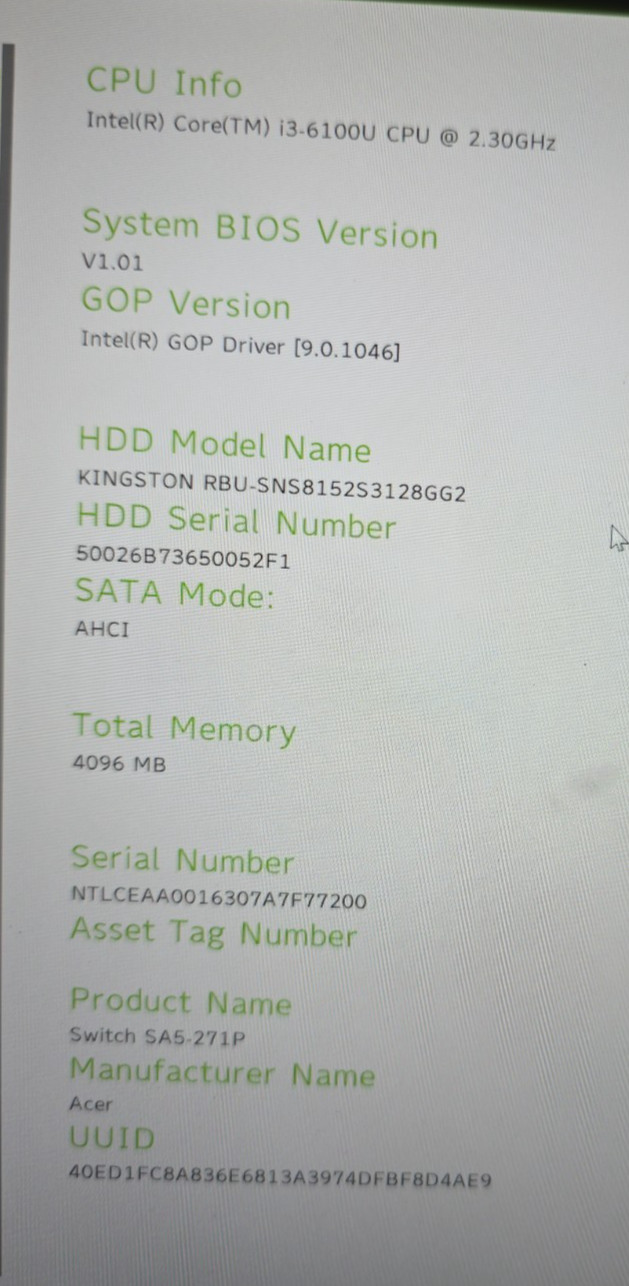 Acer Switch Alpha 12| Intel Core i3-6100U| 4GB RAM| 128GB SSD| Win 10 Pro
