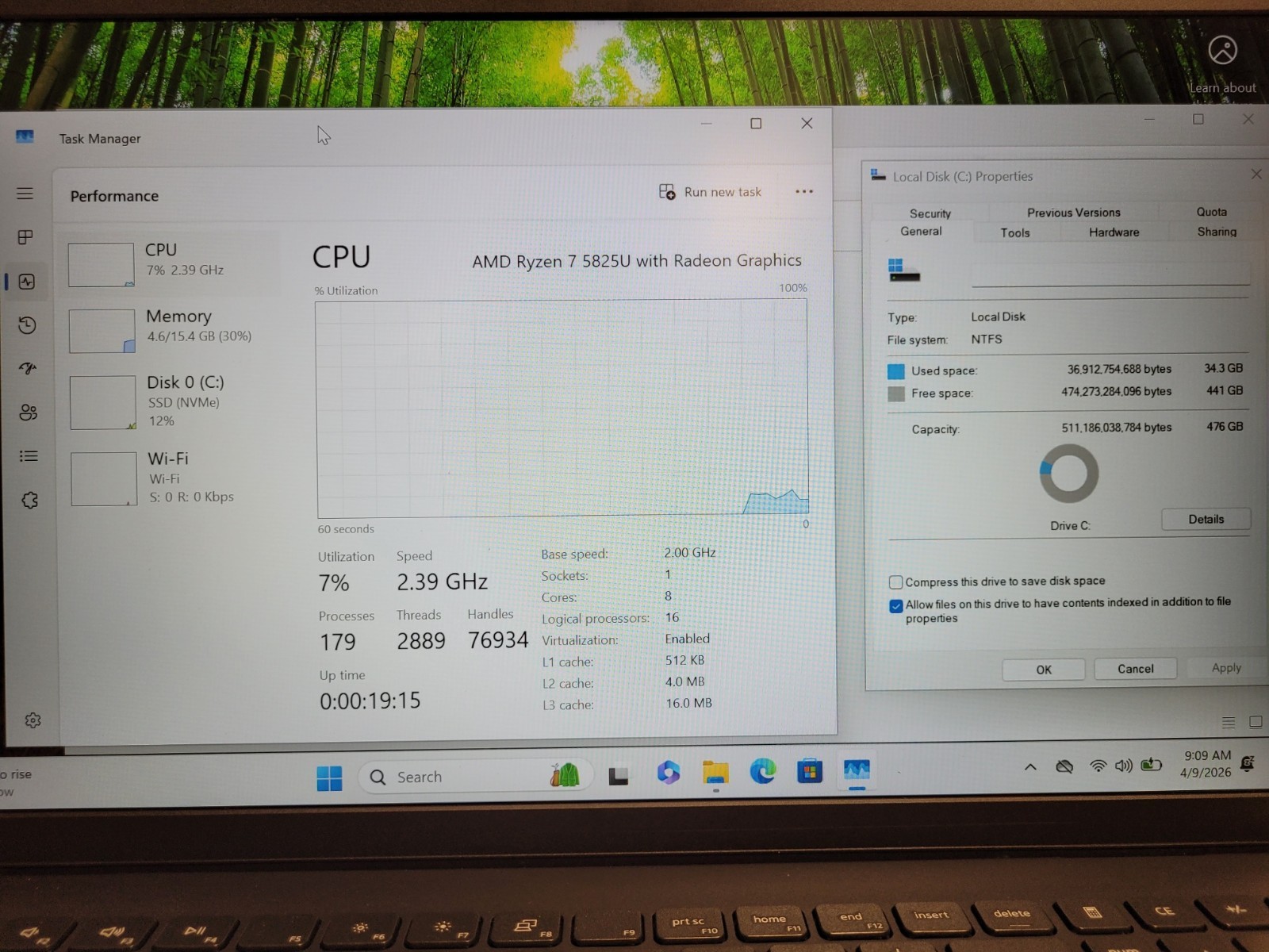 Dell inspiron 15 3525 Ryzen7 5825u 2000ghz 16gb ram 512gb ssd Charger 7XY7DF3