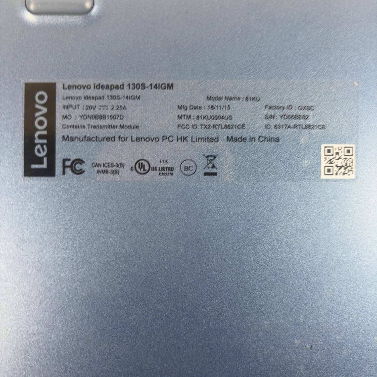 Lenovo IdeaPad S130-14IGM 14″ Celeron N4000 1.1GHz 2GB RAM 32GB SSD