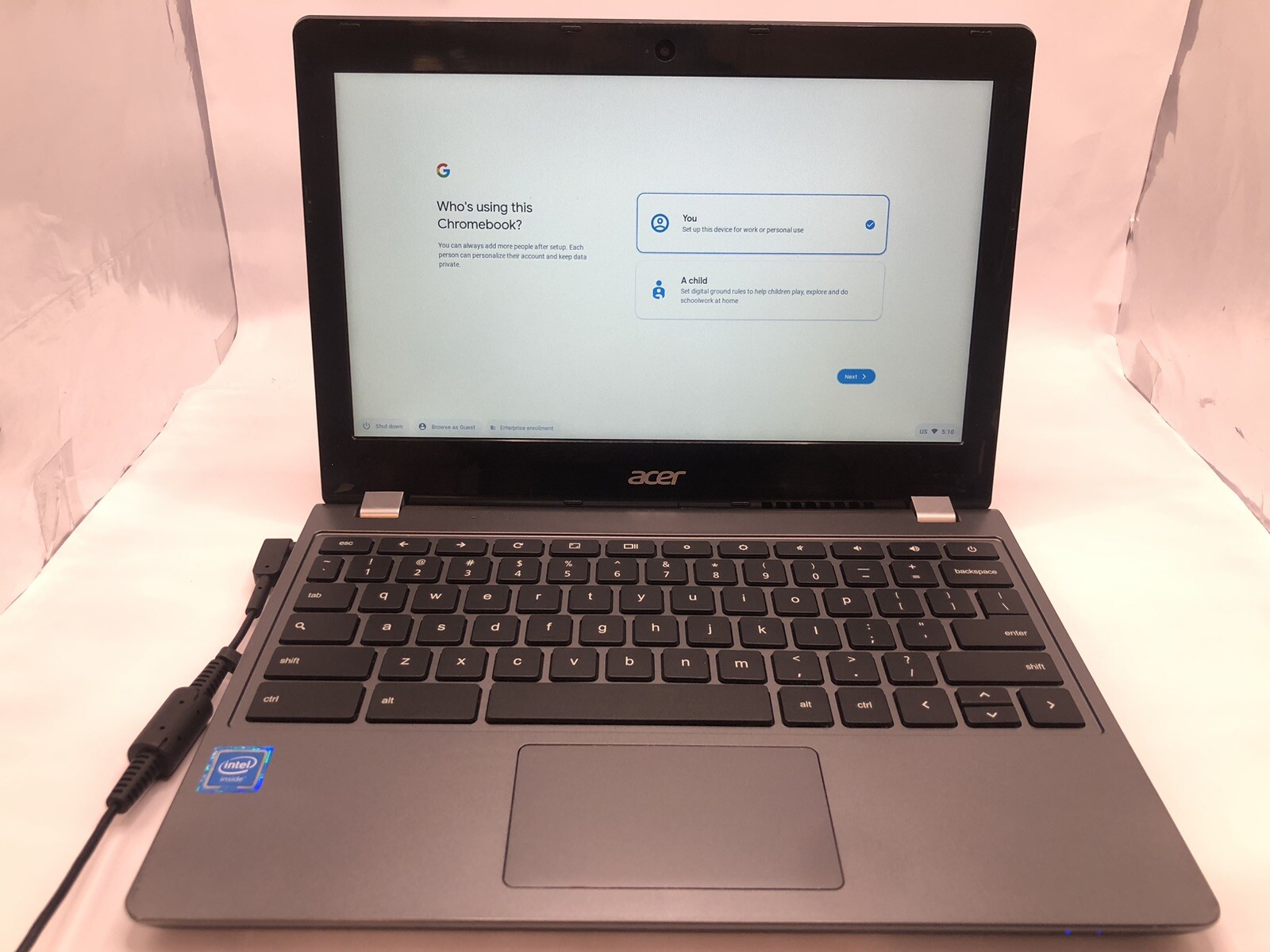 Acer C740-C4PE 11.6″ Chromebook – Intel 3205U – 4GB RAM 16GB SSD (BAD BATTERY)